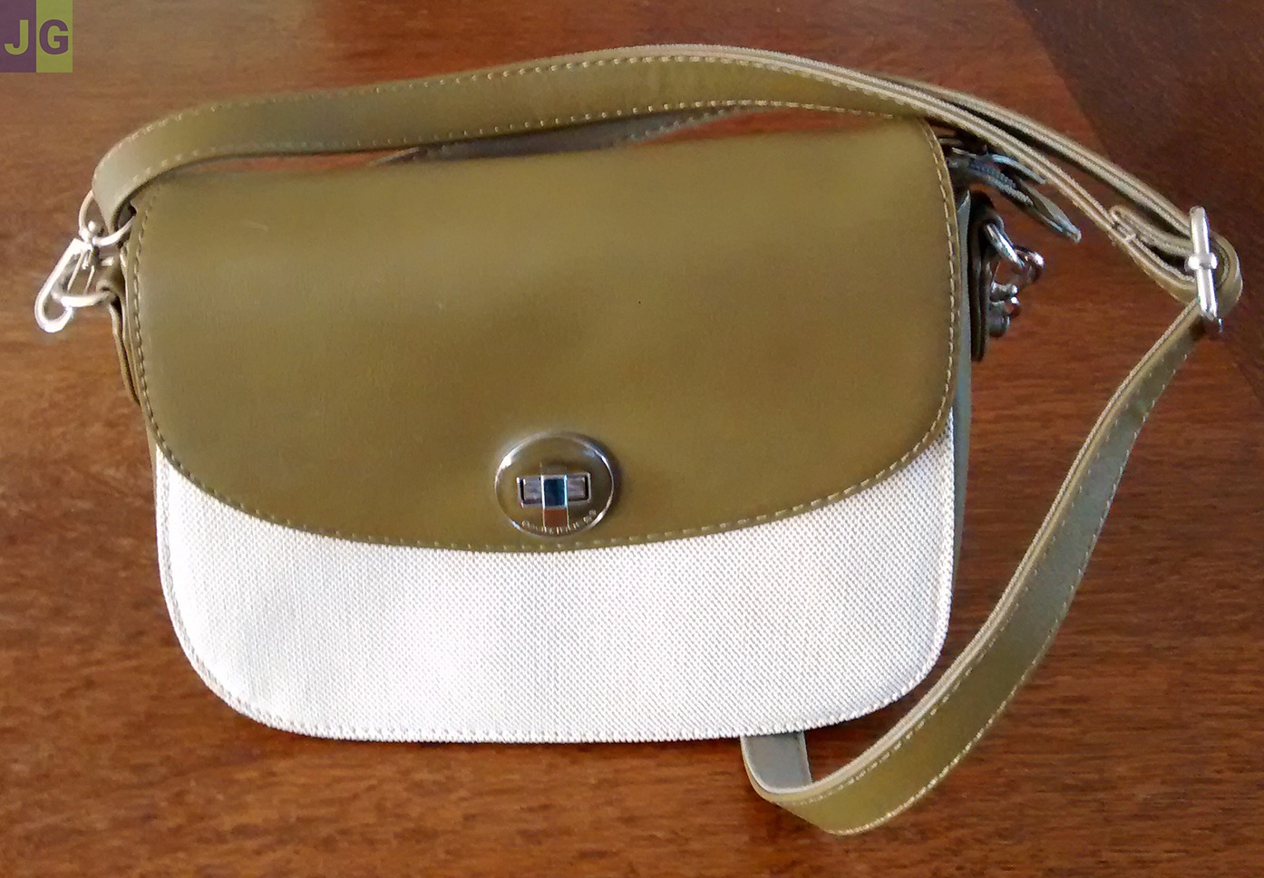 Sac à main - Kaki / Blanc cassé