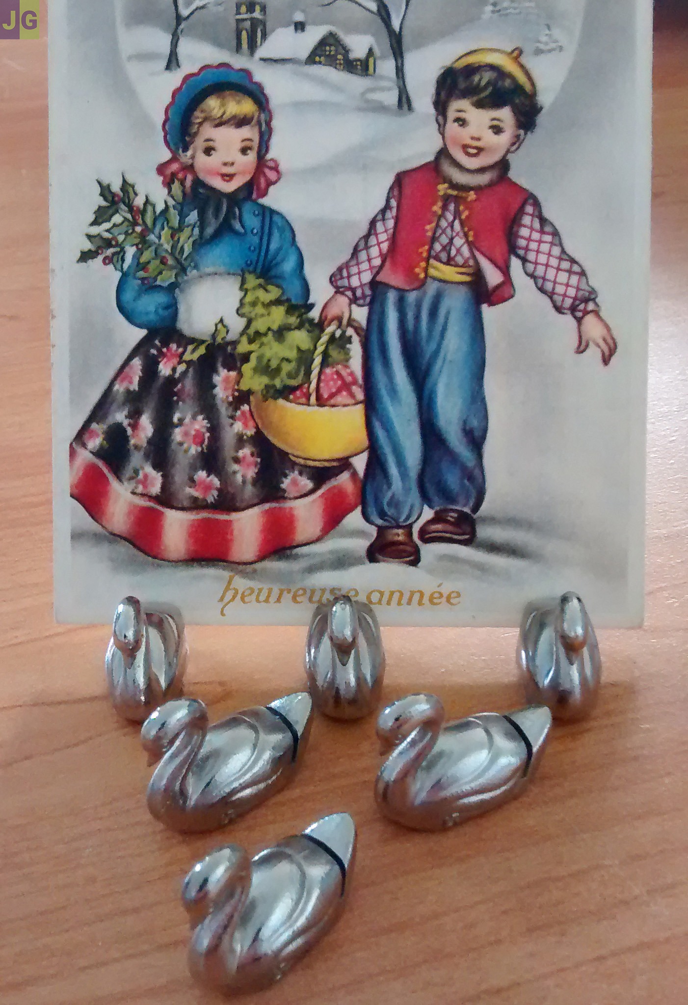 6 Cygnes porte carte de table