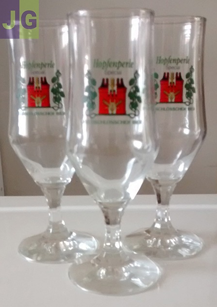 3 Verres à bière publicitaires Hopfenperle.