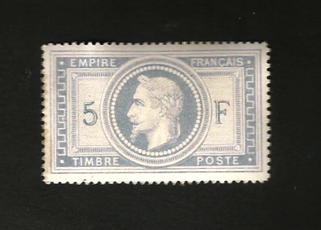 timbres n° 33 5 f  violet gris