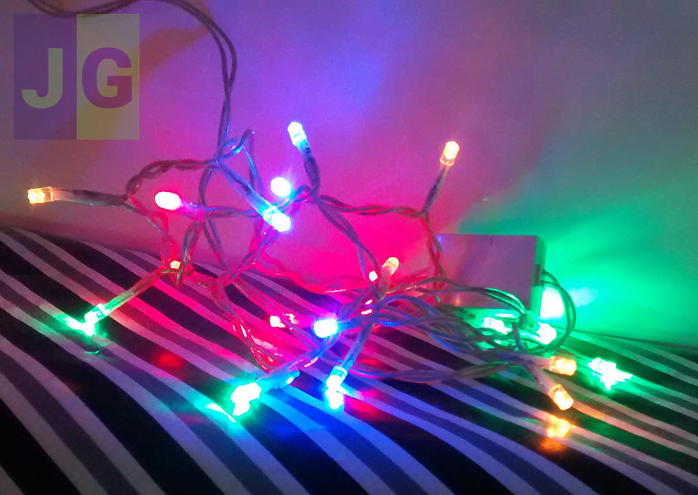 Guirlande lumineuse 20 ampoules multicolores non clignotantes
